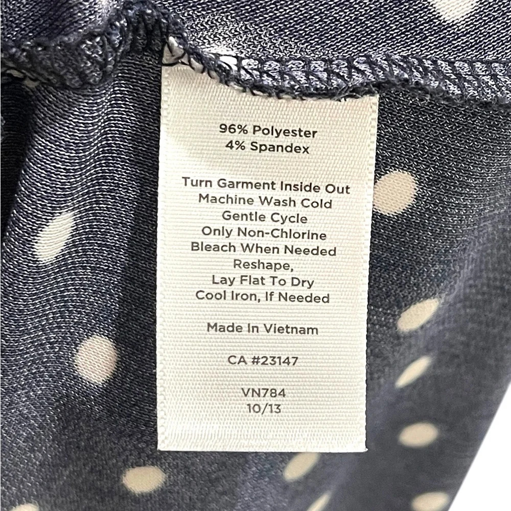 Talbots Polka Dots Ruched Midi Dress Navy Blue & White Woman’s Size XL - Picture 6 of 11
